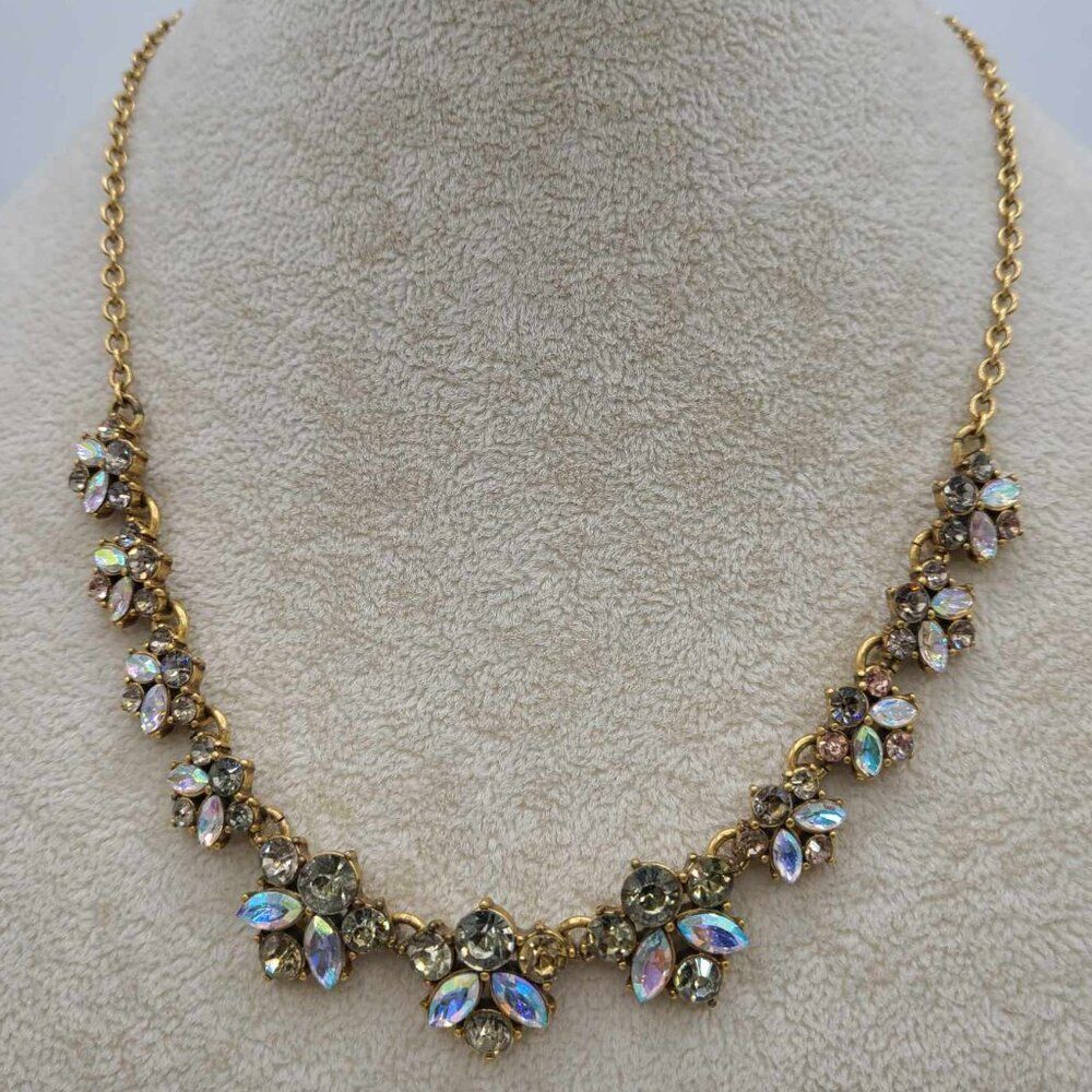 J Crew AB Crystal Cluster Necklace
